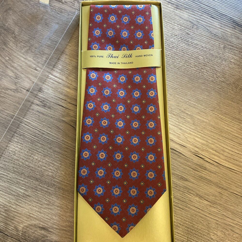 UNBRANDED Thai Silk Hand Woven Handmade In Thailand Mens Silk Tie NWOT